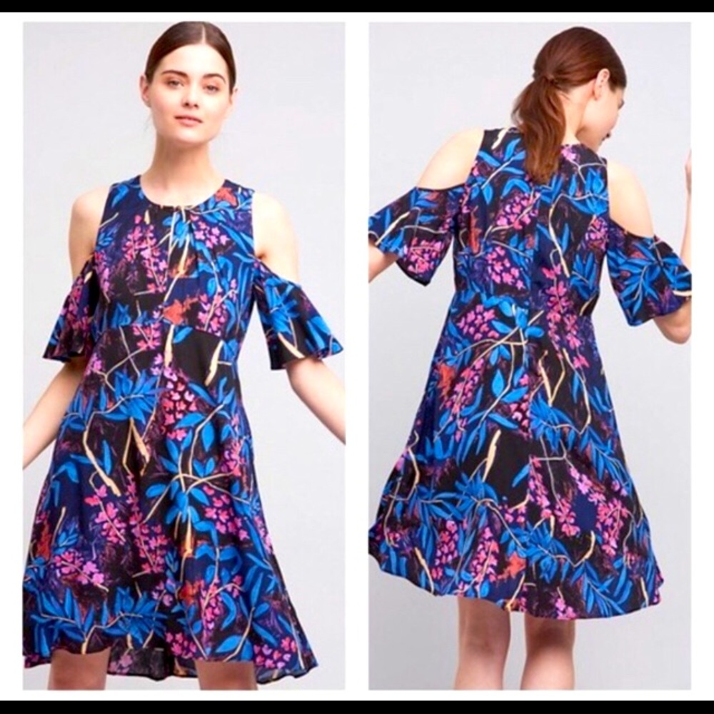 MAEVE by Anthropologie Elia Floral Cold Shoulder Hi-Low Dress - So Pretty‼️